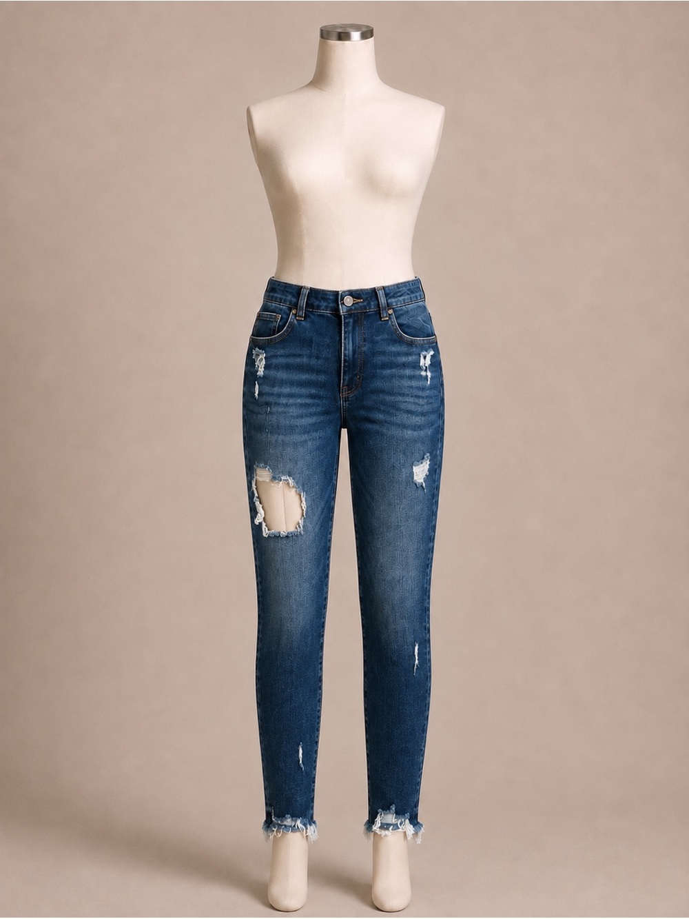 American Eagle Curvy Highest Rise Jegging 16 Distressed Raw Hem Stretch Jeans
